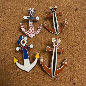 Authentic Disney Cruise Line DCL Anchor Pins Set of Four
